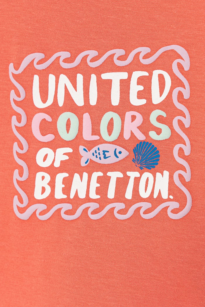 Dievča United Colors of Benetton top detský bavlnený 3I1XGH016.P.seasonal oranžová
