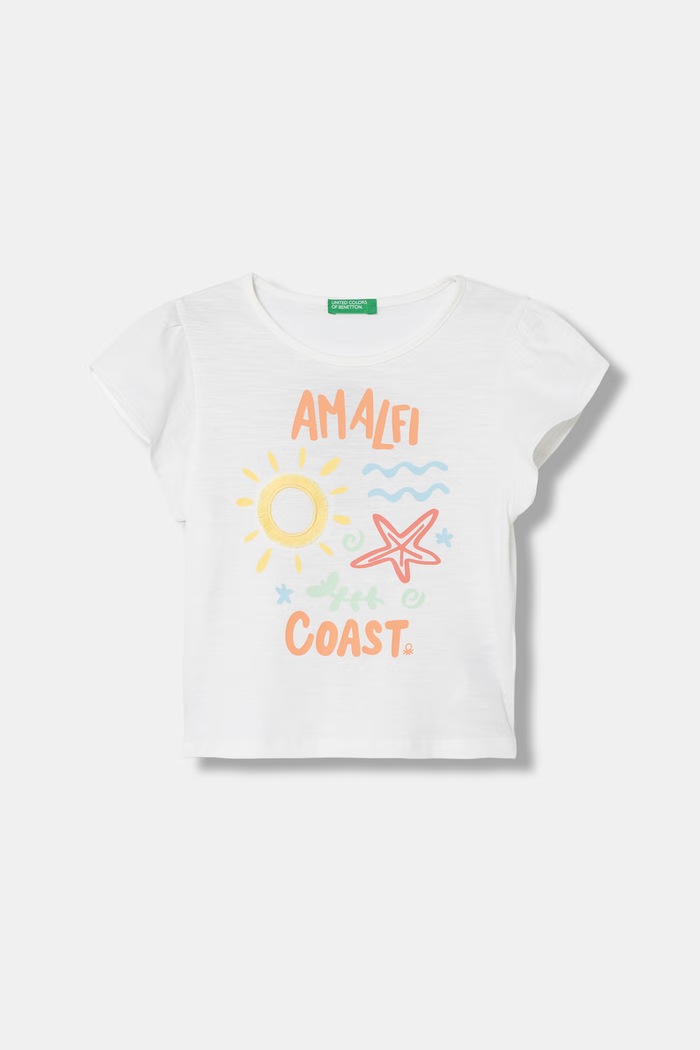 United Colors of Benetton gyerek pamut póló fehér 38V4G10N6.P.seasonal