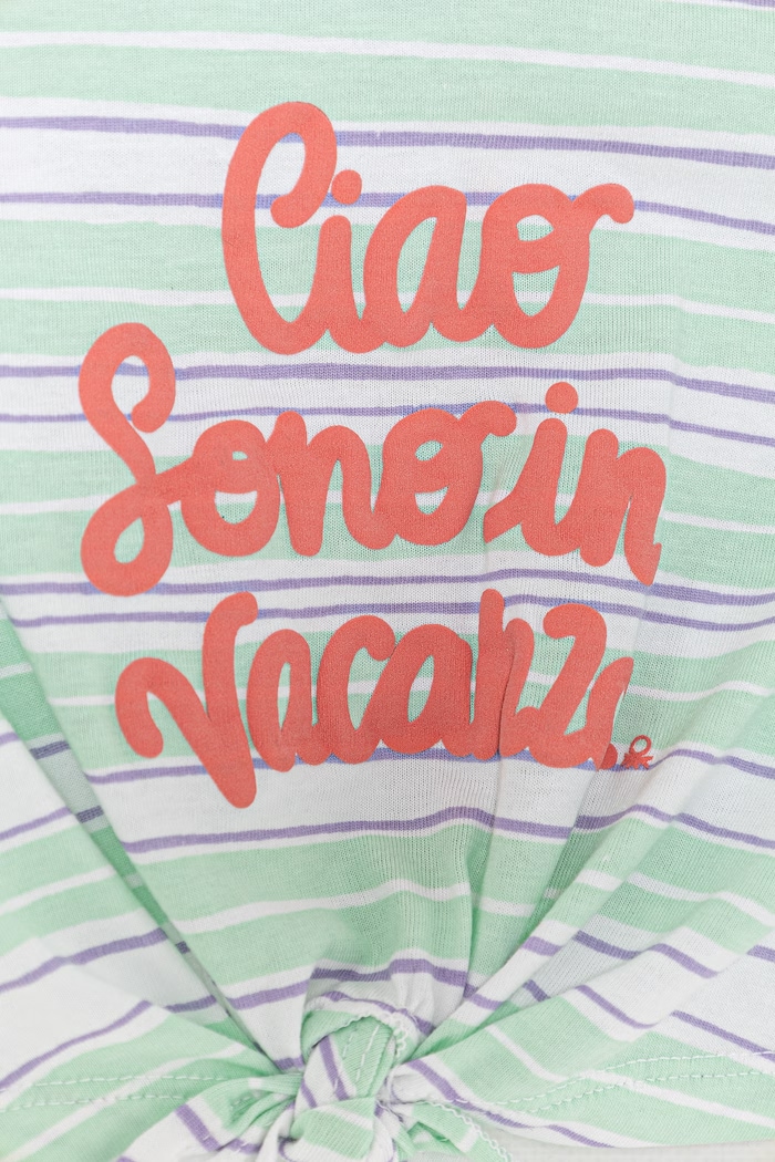 Dziewczynka United Colors of Benetton T-shirt dziecięcy bawełniany 3P0UG10N7.P.seasonal zielony