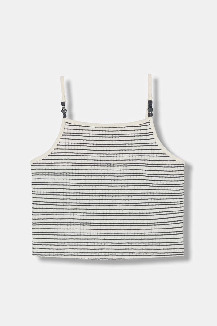 United Colors of Benetton crop top dziecięcy z bawełną beżowy 38DBCH027.G.seasonal