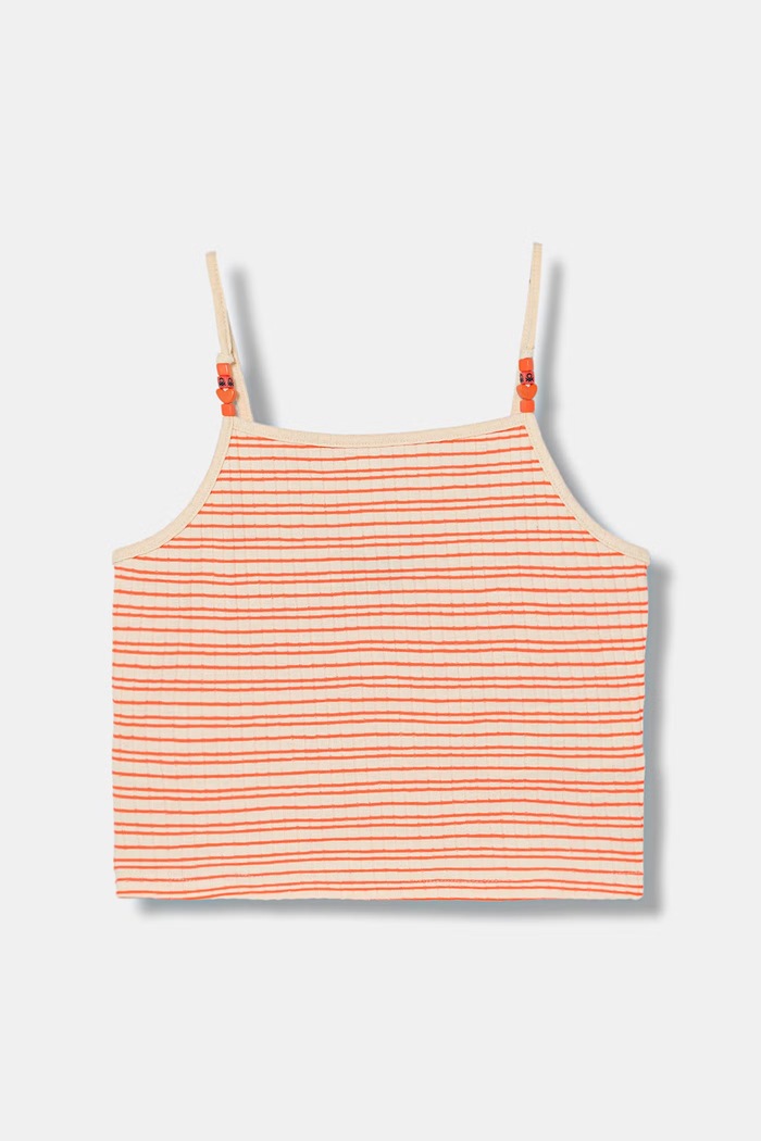 United Colors of Benetton crop top dziecięcy z bawełną pomarańczowy 38DBCH027.G.seasonal