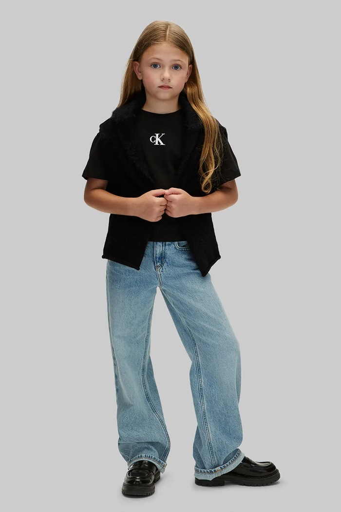 T-shirt dziecięcy bawełniany Calvin Klein Jeans czarny LVCKSJA16G.128.176.PPY2