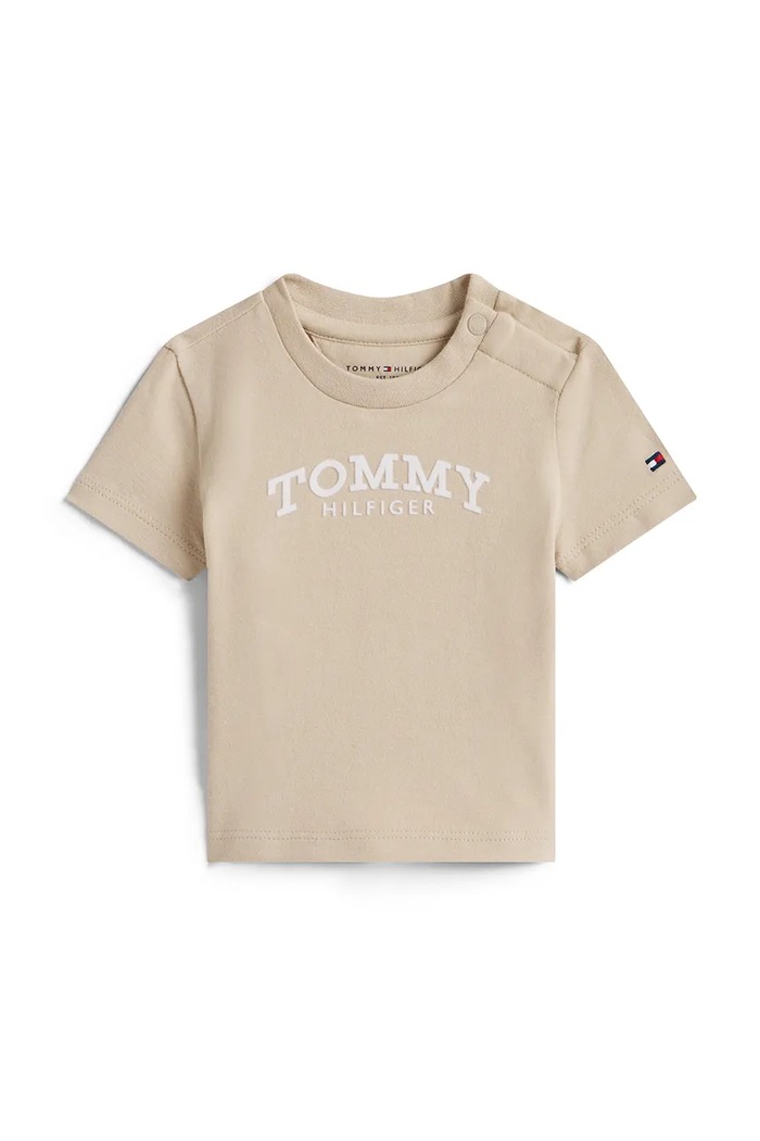 Бебешка тениска Tommy Hilfiger овално бежов KN0KN02146.PPY2