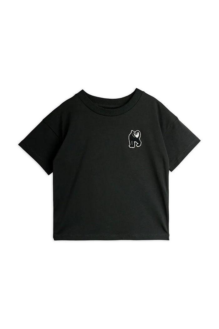 Detské bavlnené tričko Mini Rodini Panther 11000340 čierna SS26