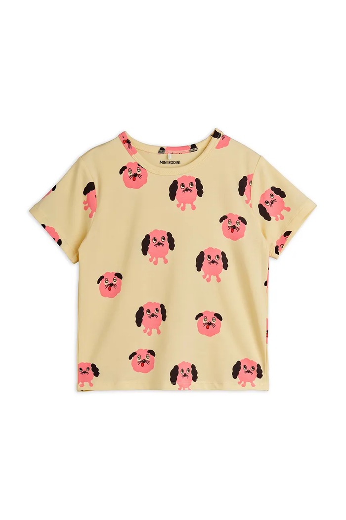 Mini Rodini t-shirt dziecięcy Doggie 26120111 żółty SS26