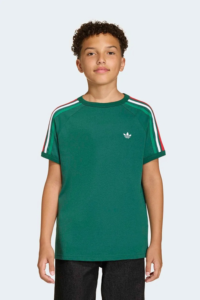 Dětské bavlněné tričko adidas Originals zelená KC9514