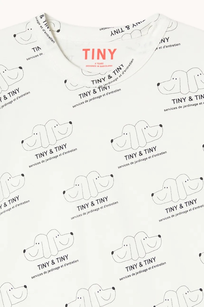 Tinycottons tricou de bumbac pentru copii TINY & TINY KNITTED TEE alb SS26.008