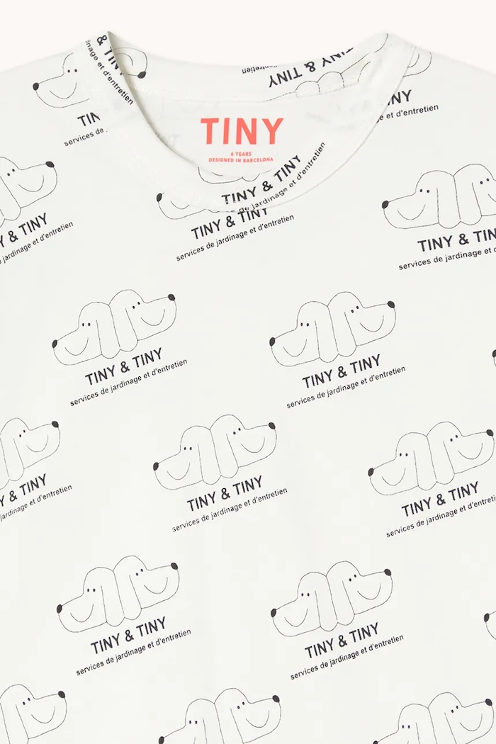 Tinycottons tricou de bumbac pentru copii TINY & TINY KNITTED TEE alb SS26.008