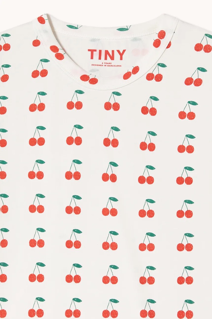 Detské bavlnené tričko Tinycottons CHERRIES KNITTED TEE biela SS26.018