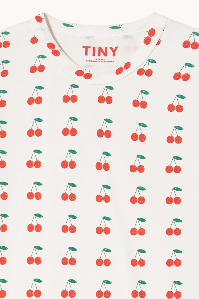 Detské bavlnené tričko Tinycottons CHERRIES KNITTED TEE biela SS26.018