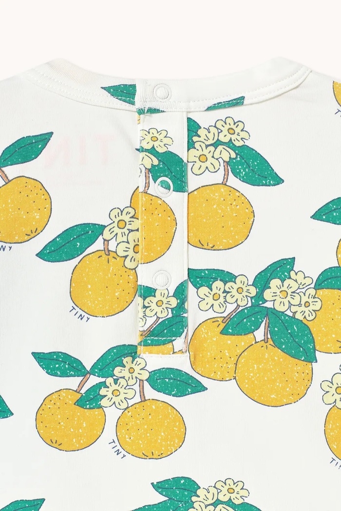 Chlapec Tričko pre bábätko Tinycottons ORANGES KNITTED BABY TEE SS26.029 biela