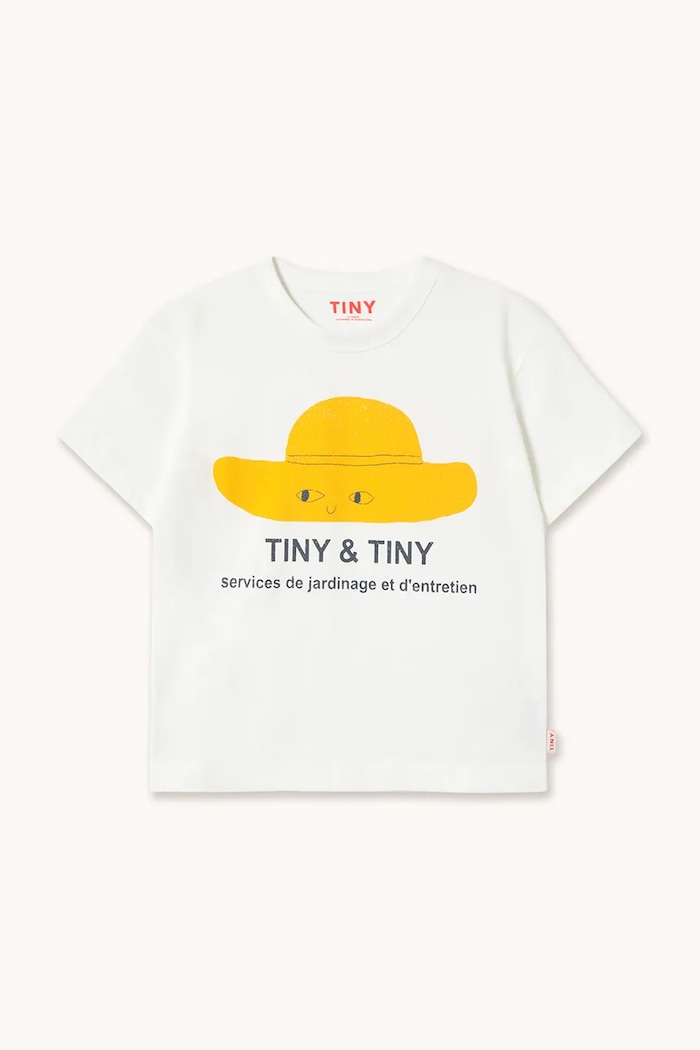 Tinycottons tricou de bumbac pentru copii TINY HAT GRAPHIC TEE SS26.036 alb SS26
