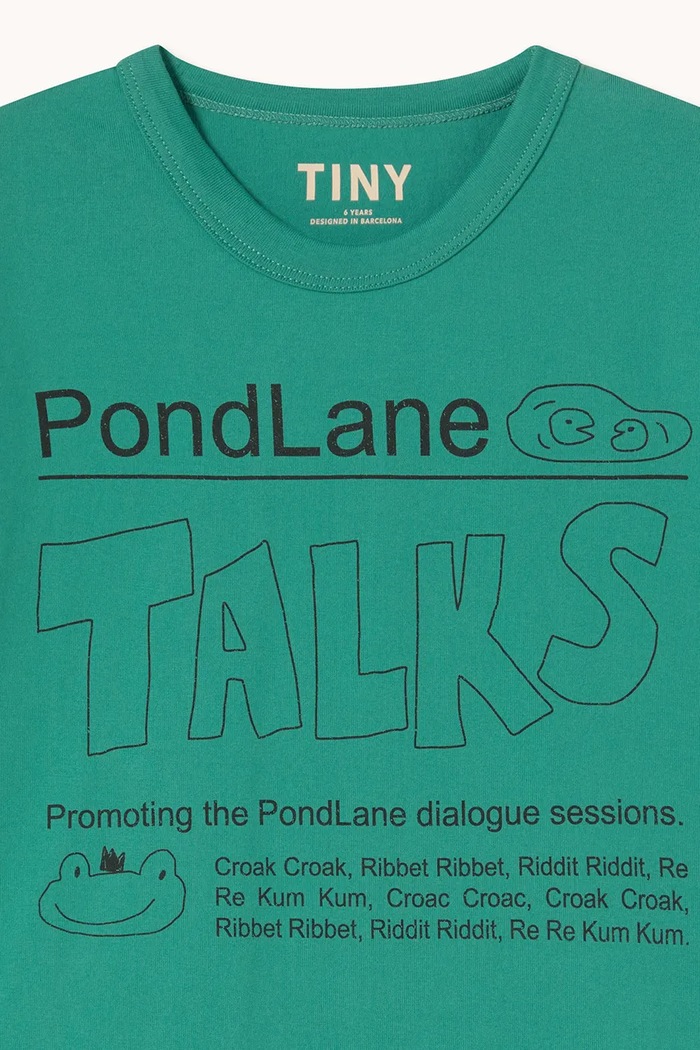 Tinycottons t-shirt bawełniany dziecięcy PONDLANE GRAPHIC TEE zielony SS26.045