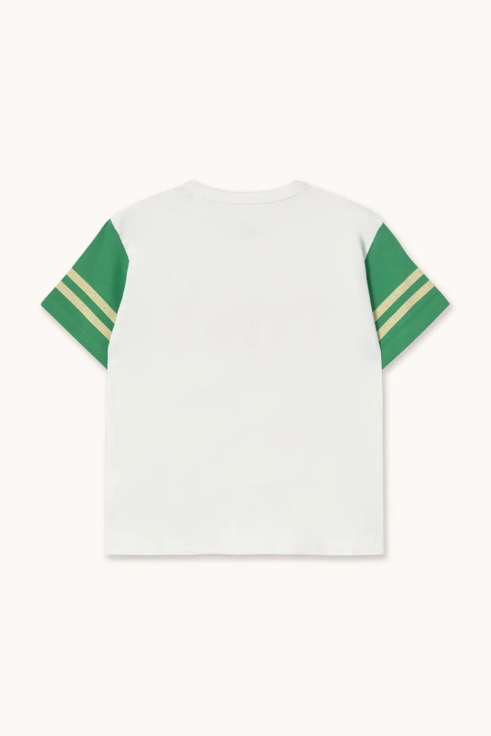Deklice Otroška bombažna kratka majica Tinycottons STRIPES LOGO TEE SS26.061 bela