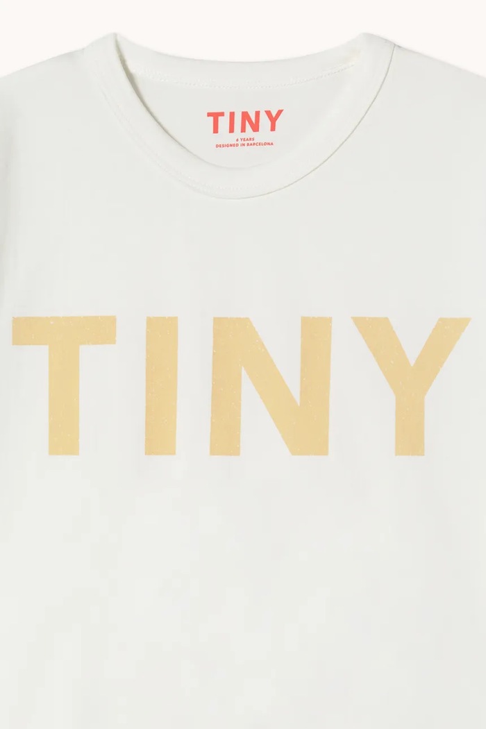Otroška bombažna kratka majica Tinycottons STRIPES LOGO TEE bela SS26.061