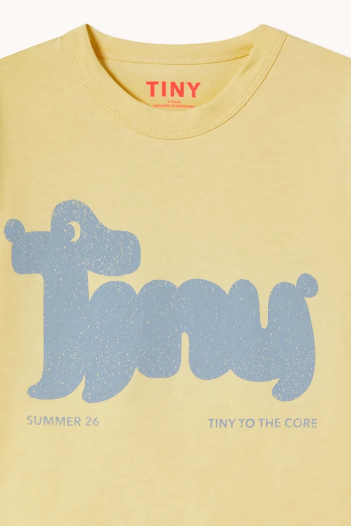 Tinycottons tricou de bumbac pentru copii TINY DOG GRAPHIC TEE galben SS26.062