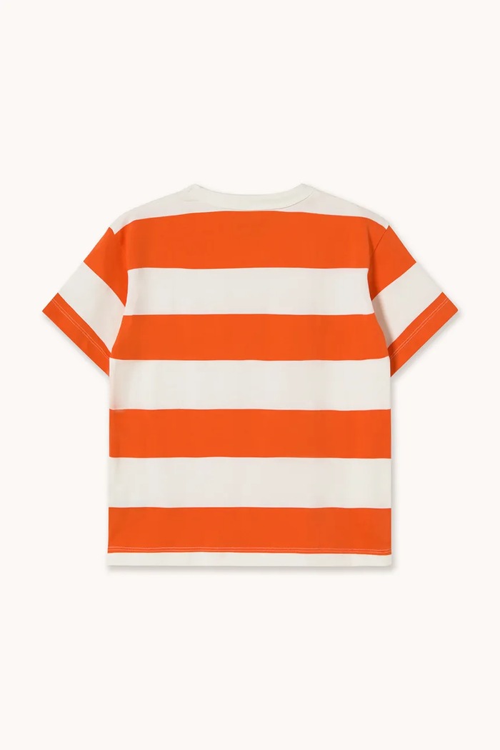 Otroška bombažna kratka majica Tinycottons STRIPES KNIT TEE SS26.077 oranžna SS26