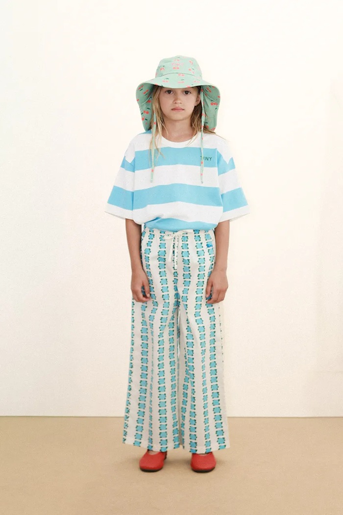 Otroška bombažna kratka majica Tinycottons STRIPES KNIT TEE SS26.077