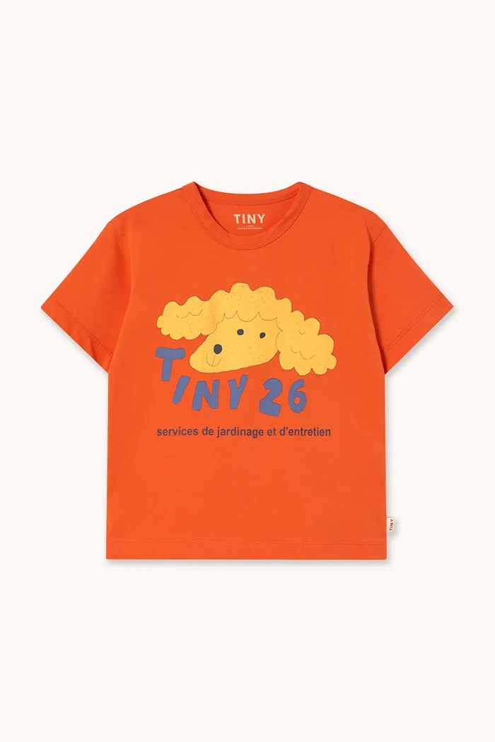 Tinycottons t-shirt bawełniany dziecięcy YELLOW DOG GRAPHIC TEE nadruk pomarańczowy SS26.085