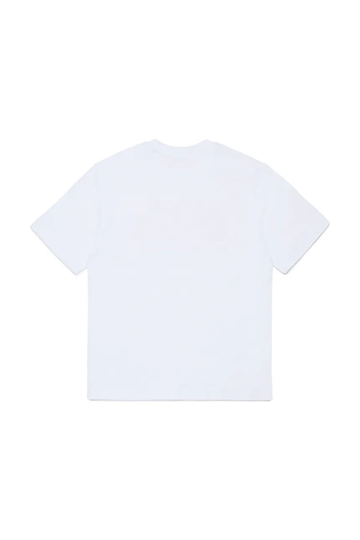 Detské bavlnené tričko Diesel THIDE OVER T-SHIRT J02587.0GRAI biela SS26