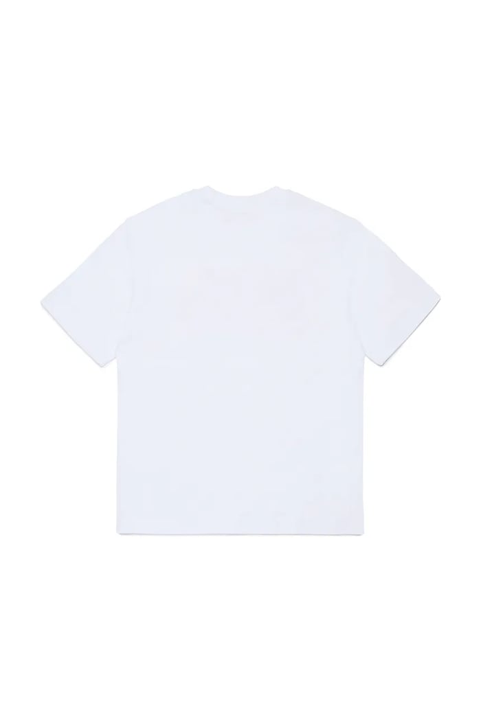 Detské bavlnené tričko Diesel THIDE OVER T-SHIRT J02587.0GRAI biela SS26