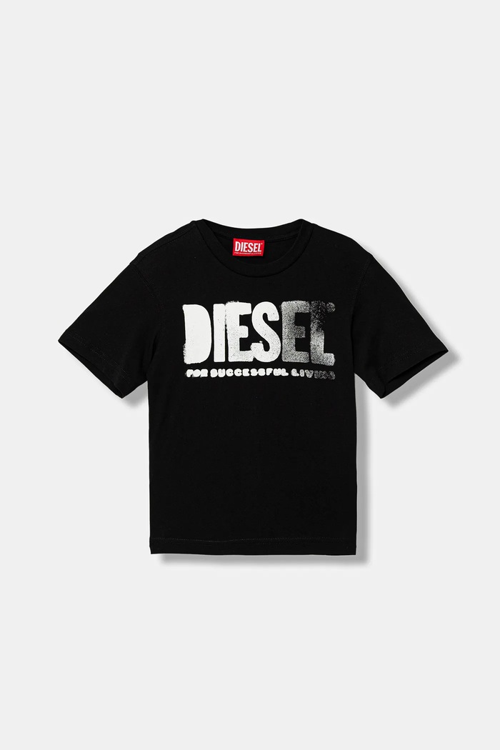 Detské bavlnené tričko Diesel THIDE OVER T-SHIRT bavlna čierna J02587.0GRAI