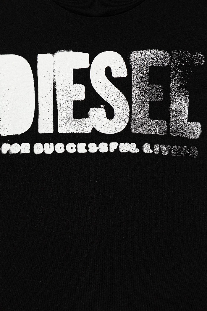 Chlapec Detské bavlnené tričko Diesel THIDE OVER T-SHIRT J02587.0GRAI čierna