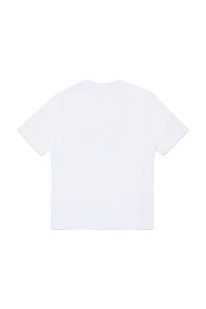 Diesel t-shirt bawełniany dziecięcy TVALE OVER T-SHIRT J02601.00YI9 biały SS26