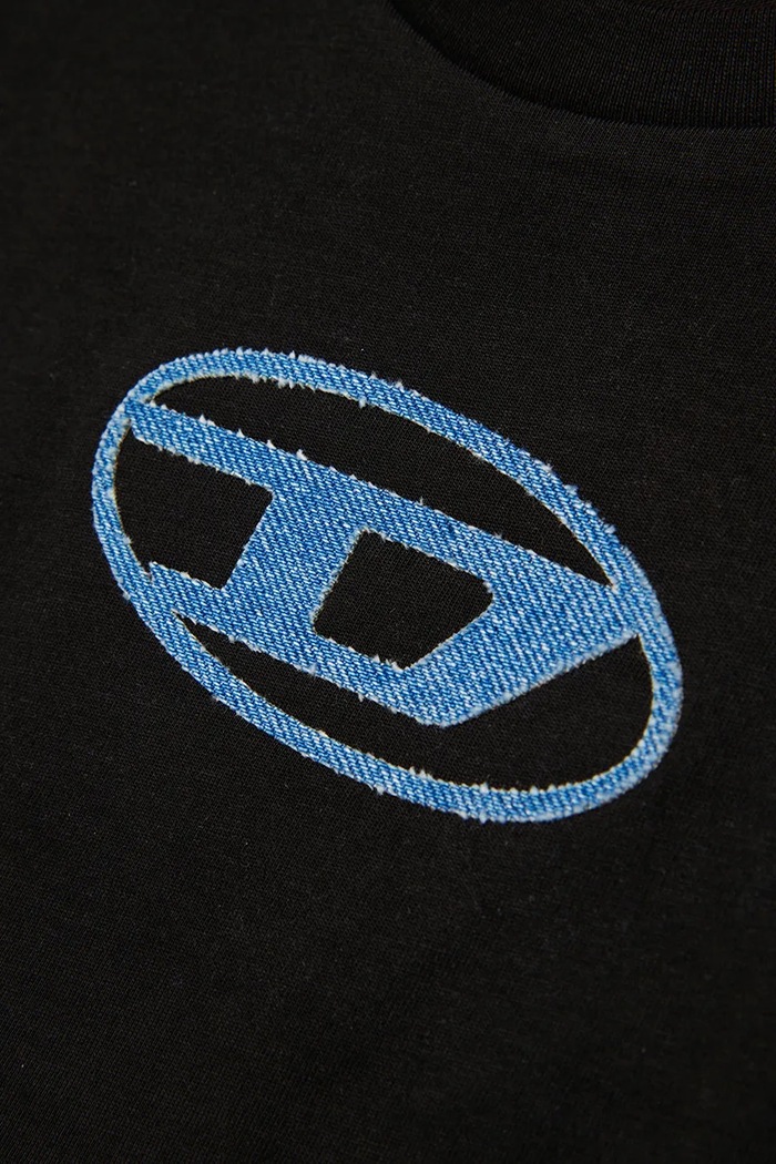 Diesel t-shirt bawełniany dziecięcy TLOGY OVER T-SHIRT czarny J02590.0GRAI