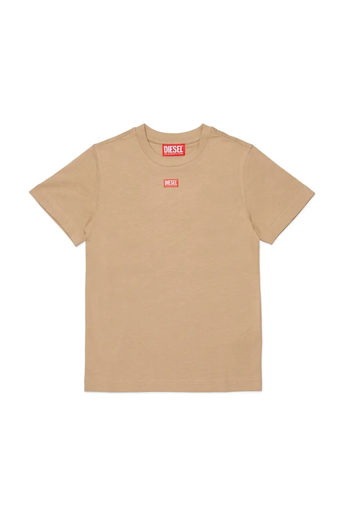 Детска памучна тениска Diesel TJUSTR7 T-SHIRT памук бежов J02770.0CATM