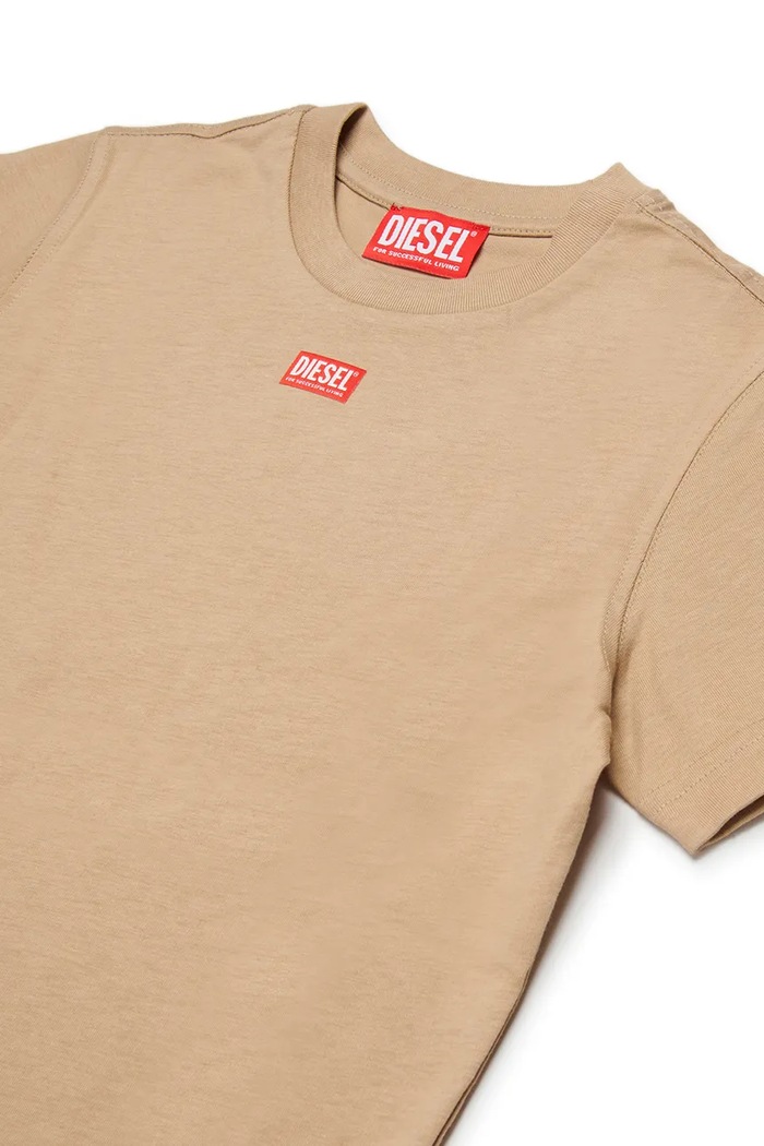 Момче Детска памучна тениска Diesel TJUSTR7 T-SHIRT J02770.0CATM бежов