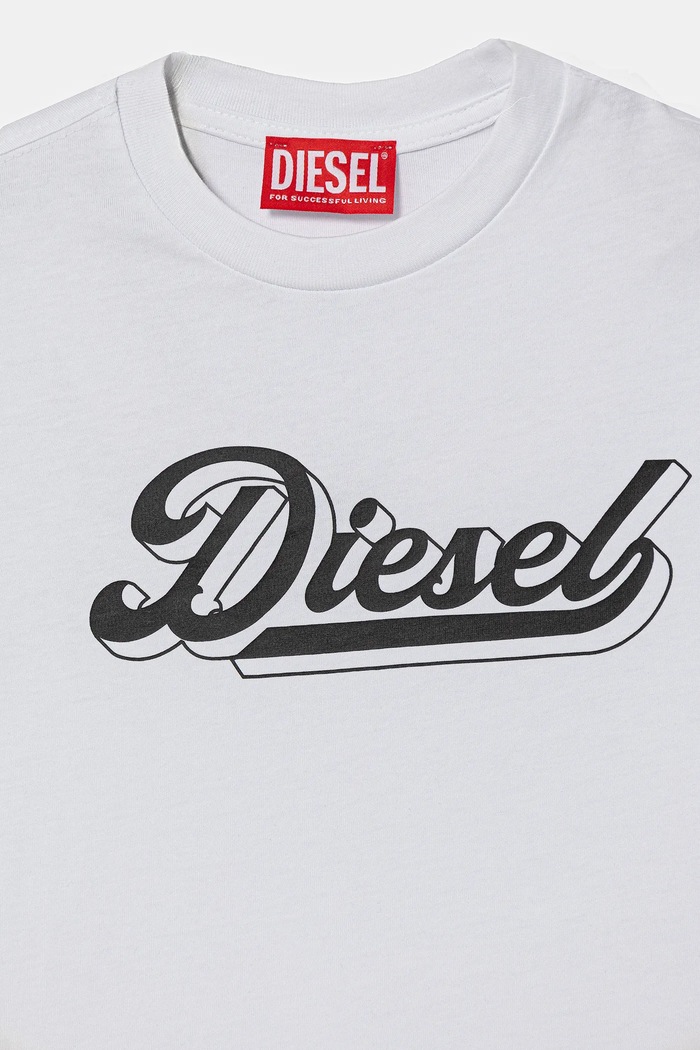 Băieți Diesel tricou de bumbac pentru copii TCORS OVER T-SHIRT J02869.KYA1M alb