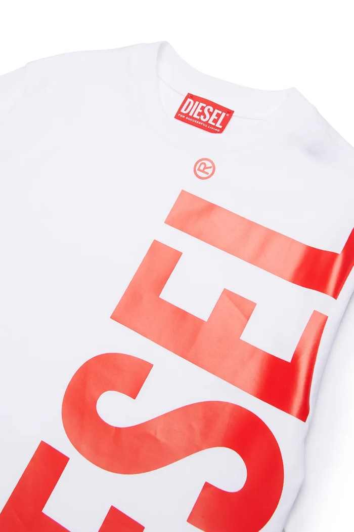 Chlapec Detské bavlnené tričko Diesel MTOMS OVER T-SHIRTS J02737.00YI9 biela
