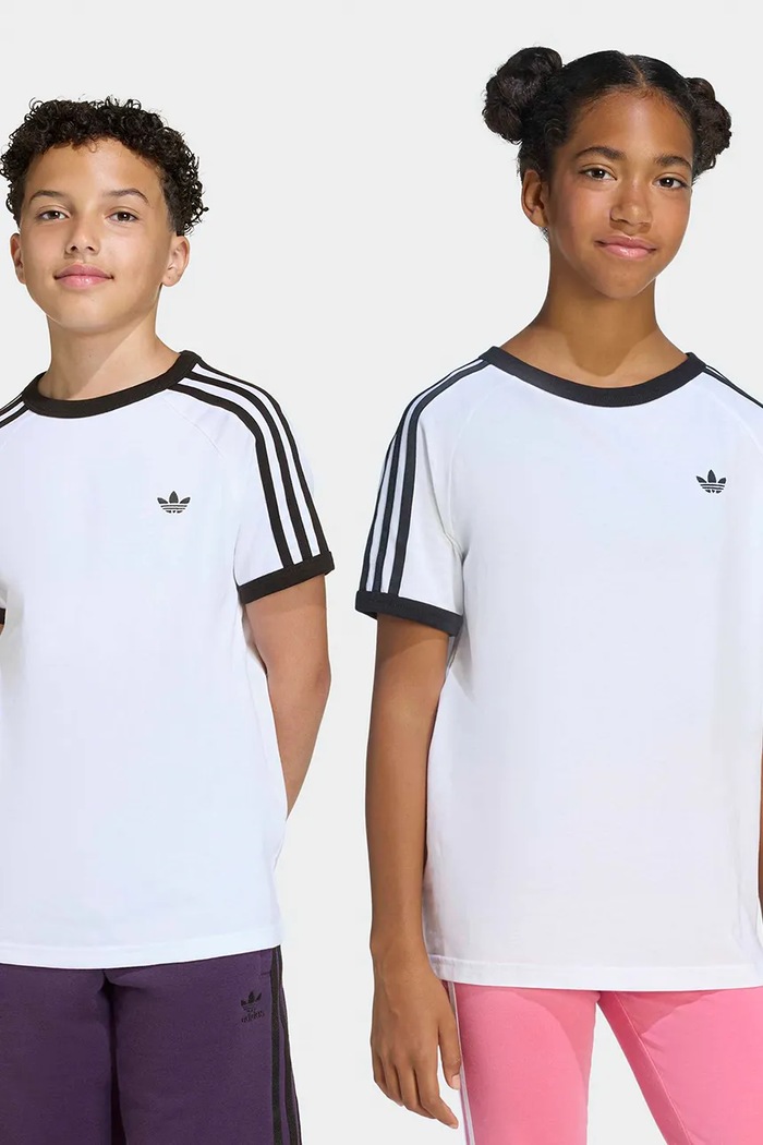 Detské bavlnené tričko adidas Originals bavlna biela KE0920