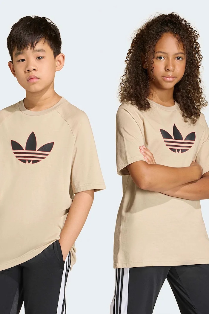 adidas Originals t-shirt dziecięcy bawełniany beżowy KE2874