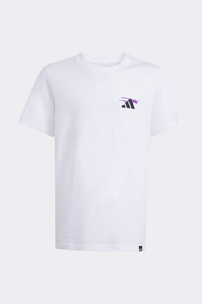 Detské bavlnené tričko adidas KA0532 biela SS26