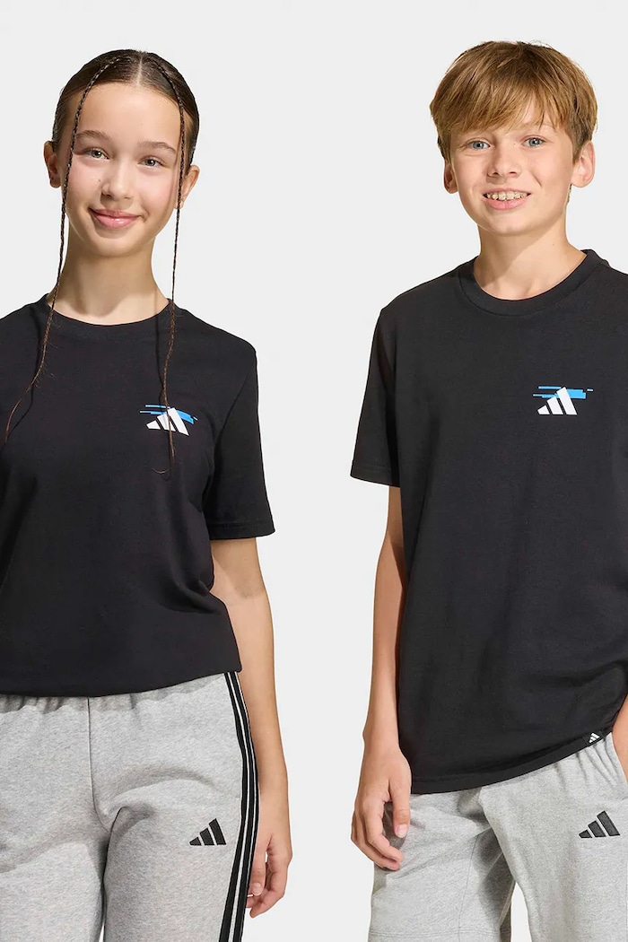 Chlapec Detské bavlnené tričko adidas KA0533 čierna