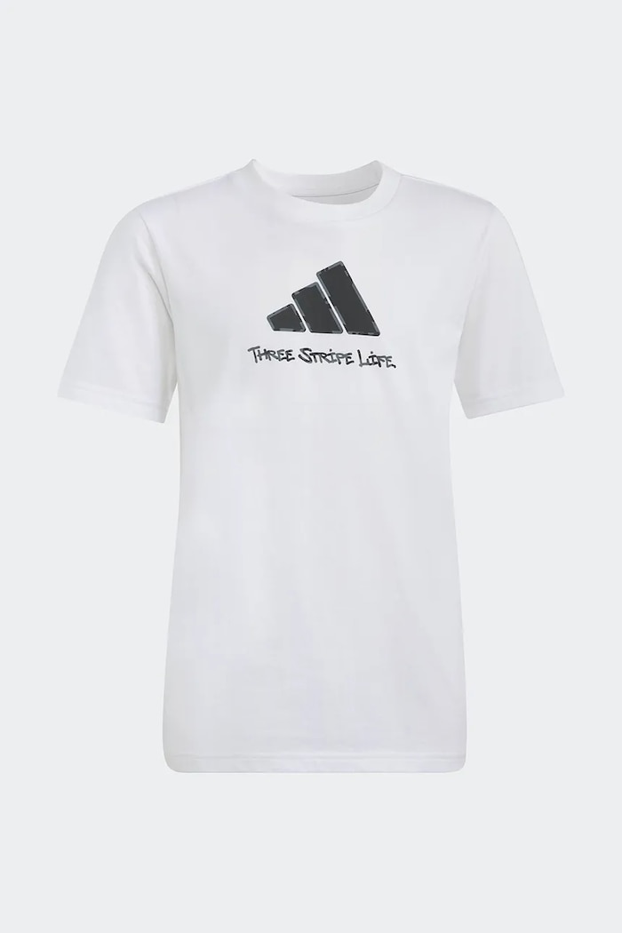 Παιδικό βαμβακερό μπλουζάκι adidas KA2979 λευκό SS26