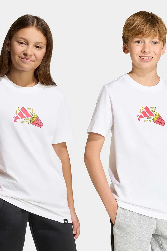 adidas tricou de bumbac pentru copii print alb KA0536