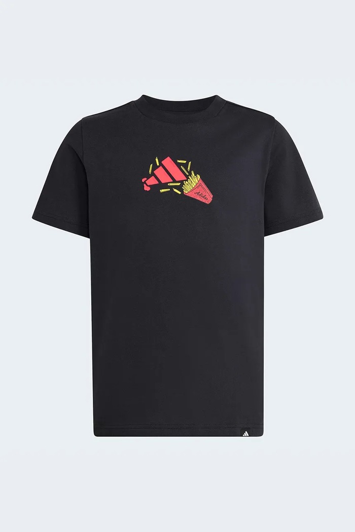 Dětské bavlněné tričko adidas KA0537 černá SS26