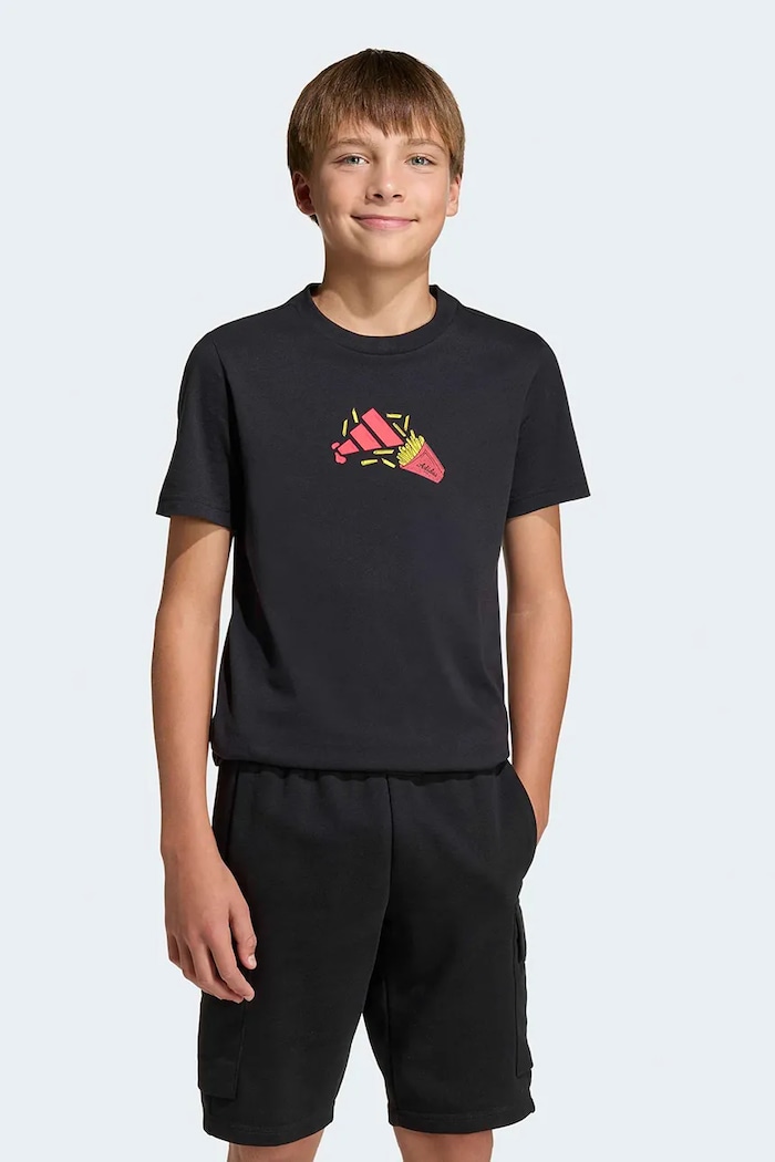 Dětské bavlněné tričko adidas černá KA0537