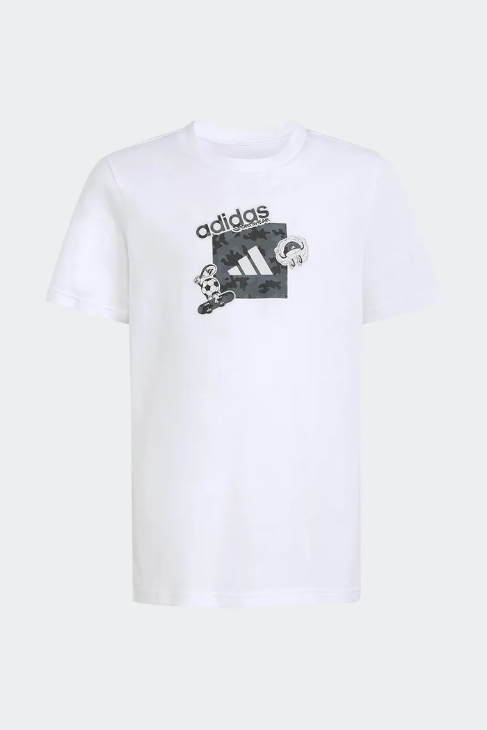 Παιδικό βαμβακερό μπλουζάκι adidas KA2976 λευκό SS26