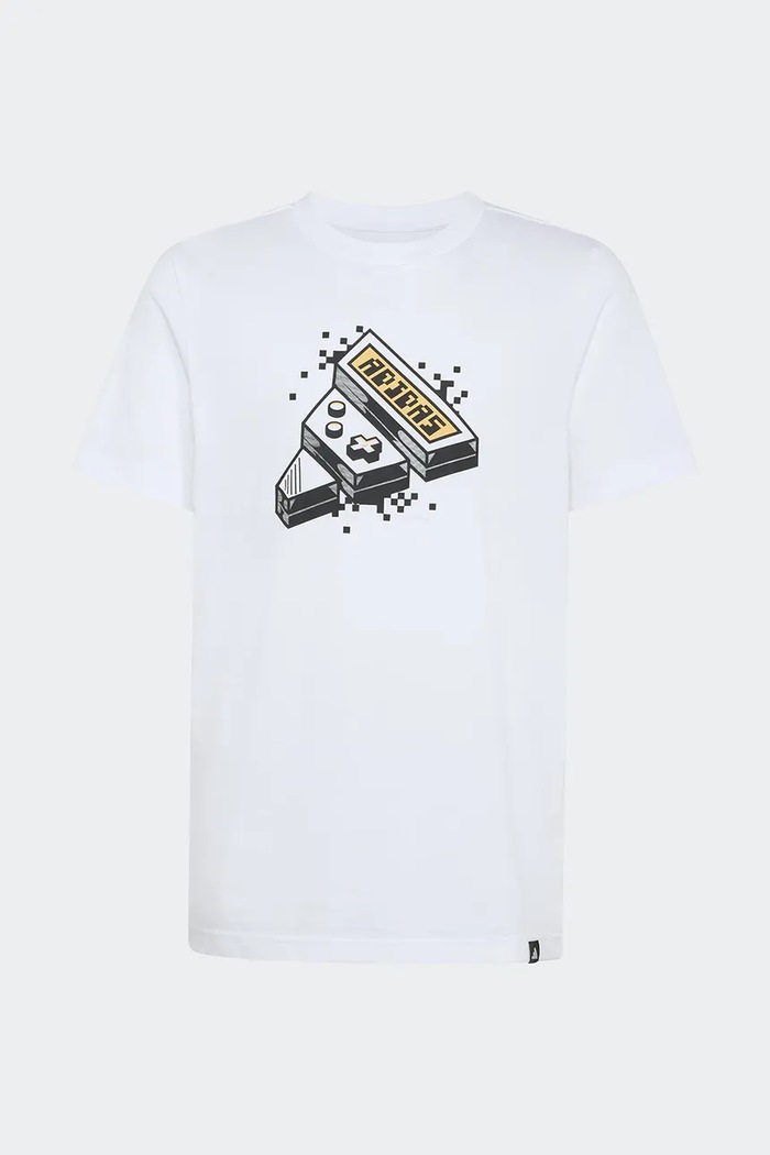 adidas t-shirt bawełniany dziecięcy KA0531 biały SS26