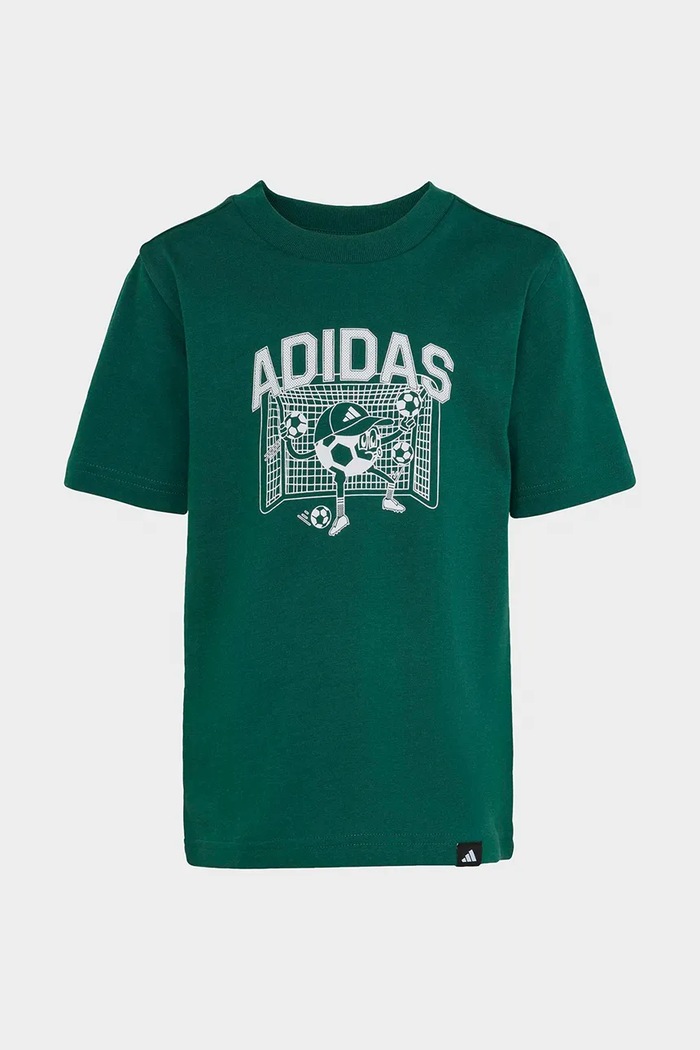 adidas t-shirt bawełniany dziecięcy KA2964 zielony SS26