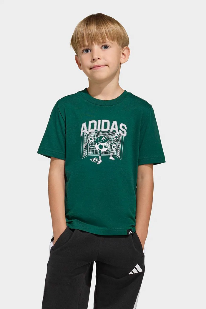 adidas t-shirt bawełniany dziecięcy zielony KA2964