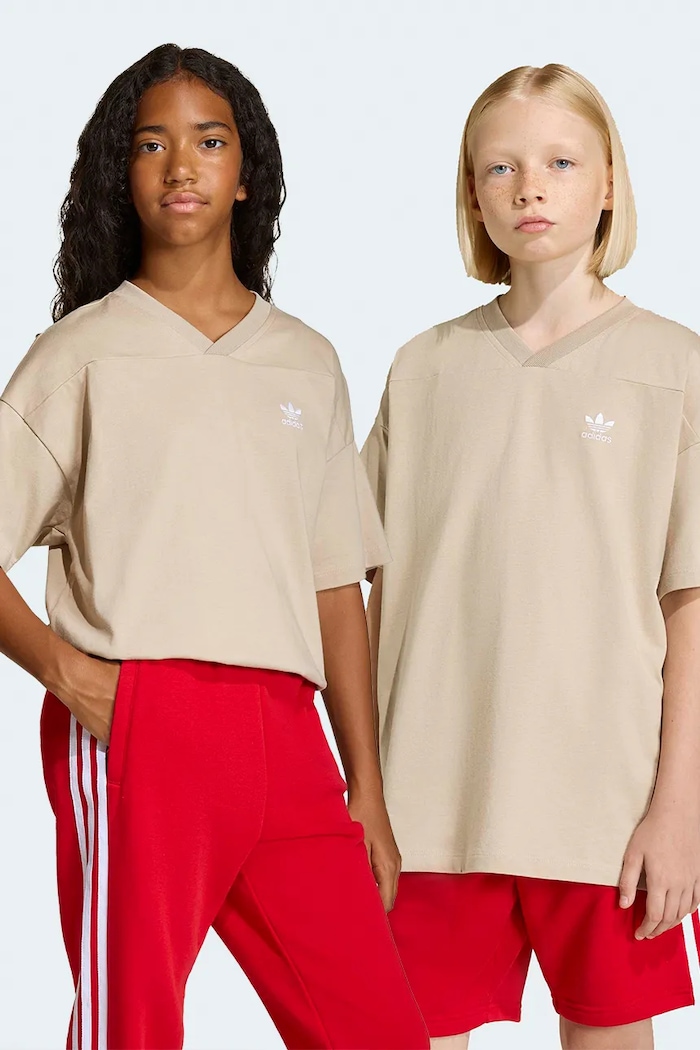 adidas Originals t-shirt bawełniany dziecięcy bawełna beżowy KE2432