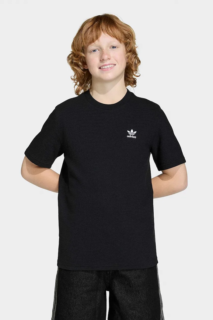 Detské tričko adidas Originals nášivka čierna KD5527
