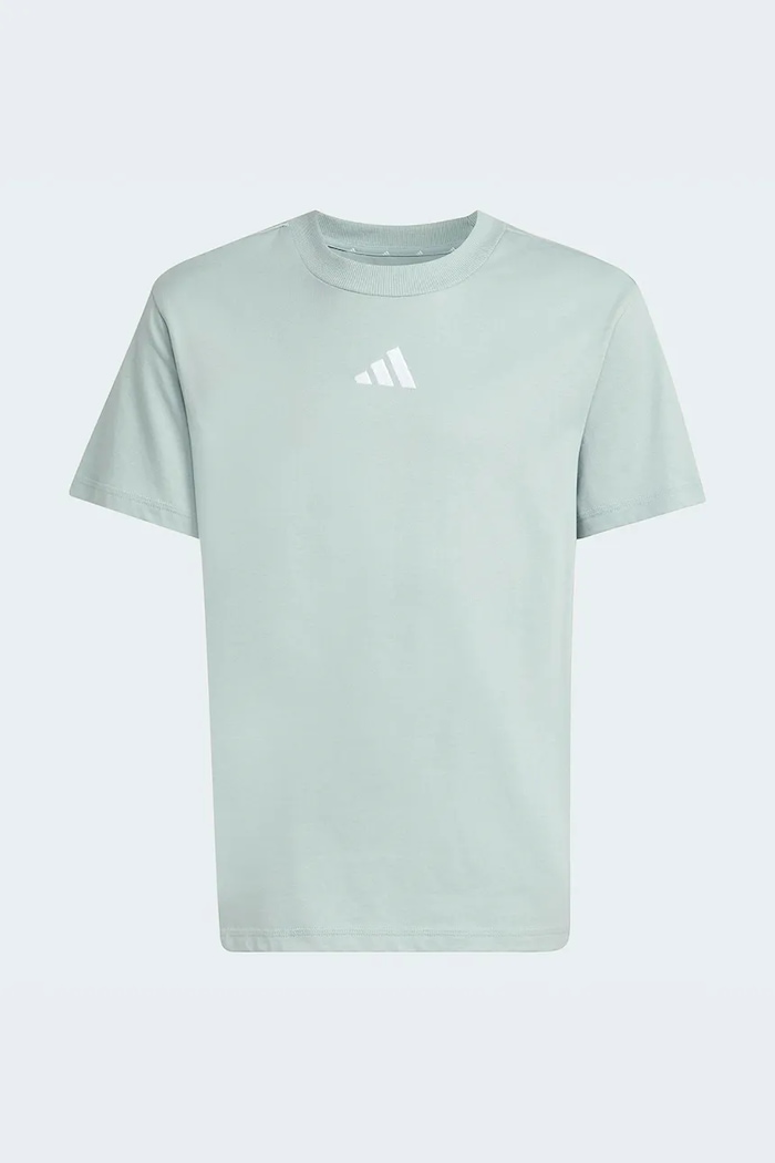 Παιδικό βαμβακερό μπλουζάκι adidas KD3367 τιρκουάζ SS26