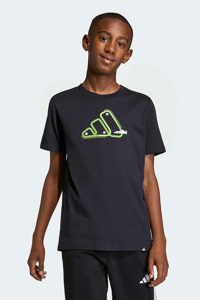adidas t-shirt bawełniany dziecięcy czarny KA0513