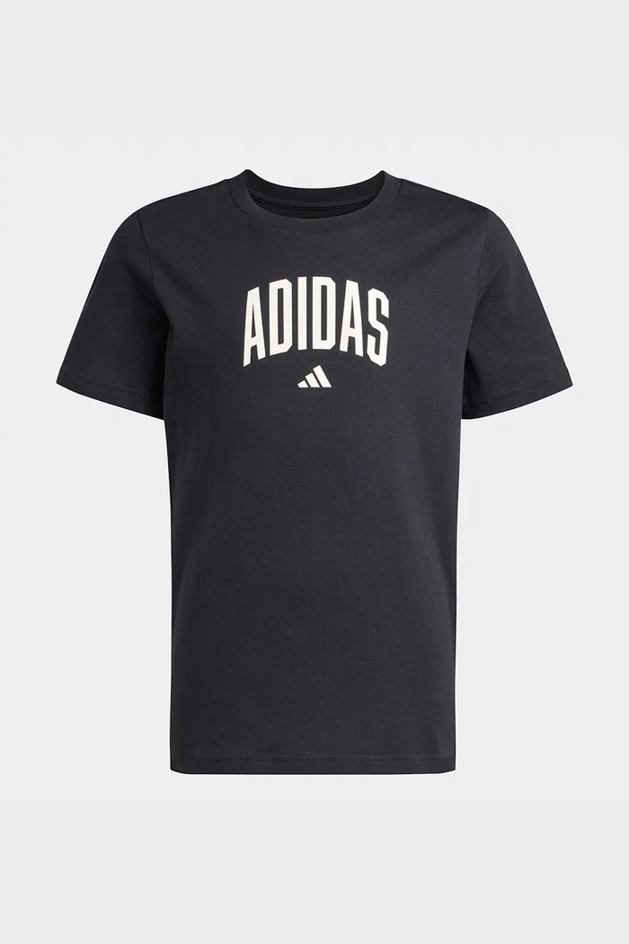 Otroška bombažna kratka majica adidas KE1348 črna SS26
